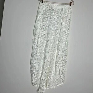 Blue Island White Lace Beach Pants, Size L
